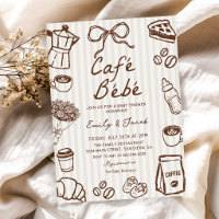 Cafe Bebe Hand Drawn Coffee Baby Shower Invitation