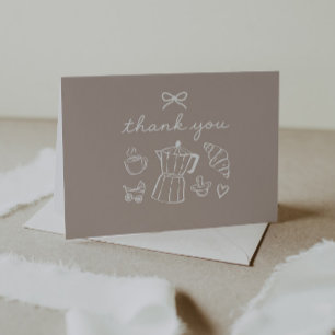 Cafe Bebe Home Coffee Baby Shower Latte Thank You Card