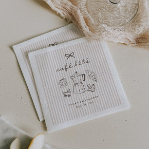 Cafe Bebe Home Coffee Baby Shower Stripy Napkins