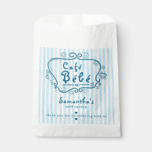 Café Bébé Modern French Cute Blue Boy Baby Shower Favor Bag