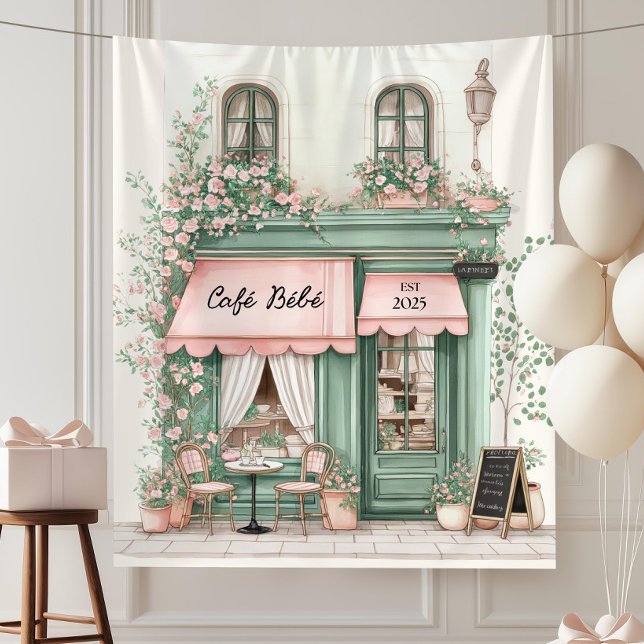Cafe Bebe Paris Chic Baby Shower Party Backdrop (Creator Uploaded)