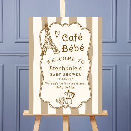 Cafe Bebe Paris Coffee Baby Shower Welcome Sign