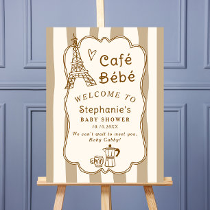 Cafe Bebe Paris Coffee Baby Shower Welcome Sign