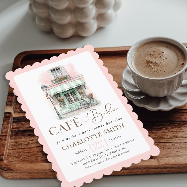 Café Bébé Paris Themed Baby Shower Invitation (Café Bébé Paris Themed Baby Shower Invitation
#cafébébé
#stylishbabyshower
#parisbabyshower
)