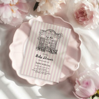 Cafe Bebe Rose Stripes Baby Shower