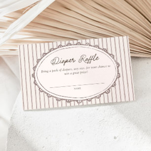 Cafe Bebe Vintage Stripes Diaper Raffle Enclosure Card