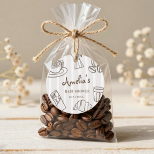 Cafe Bebe Whimsical Modern Stripes Baby Shower Favor Tags