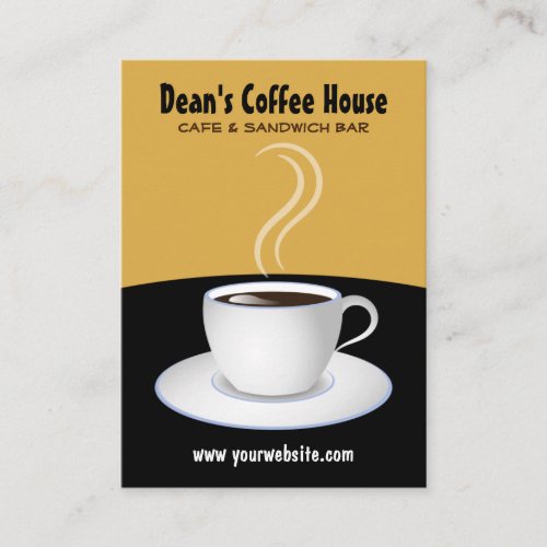 Cafe Black and Beige Coffee Shop Business Cards