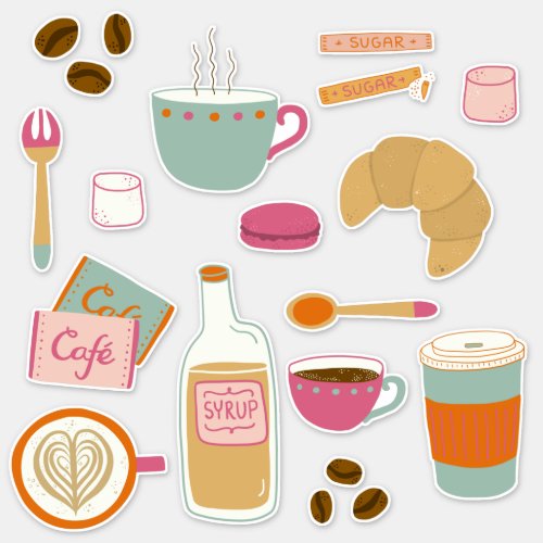 Cafe Breakfast Food Sticker