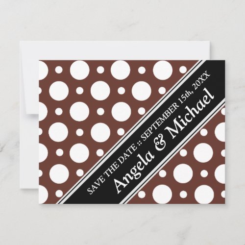 Cafe Brown Assorted Polka Dots Save the Date