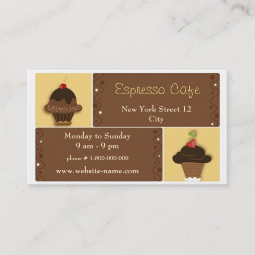 Customizable Cafe Business Card