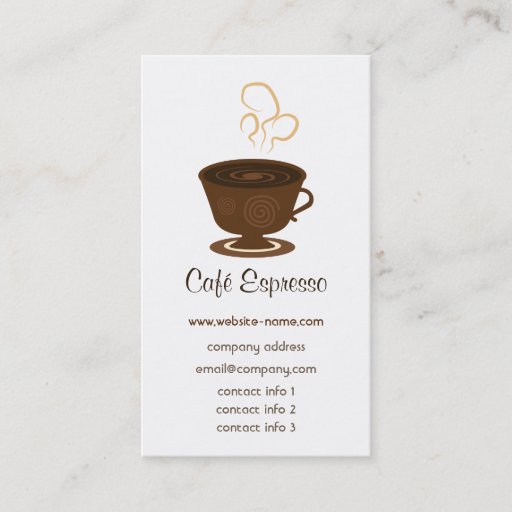 Customizable Cafe Business Card