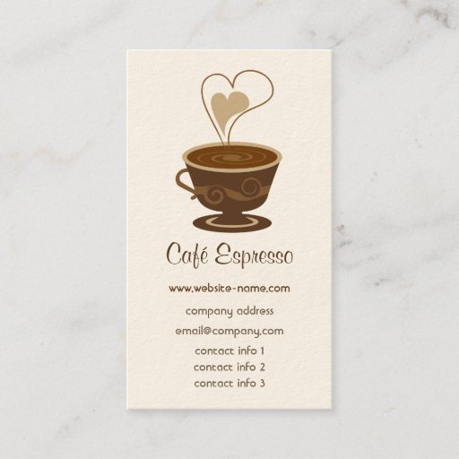 Customizable Cafe Business Card
