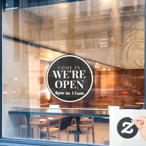  CAFE Business opening window cling