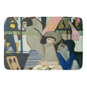 Cafe by Ernst Ludwig Kirchner Bath Mat
