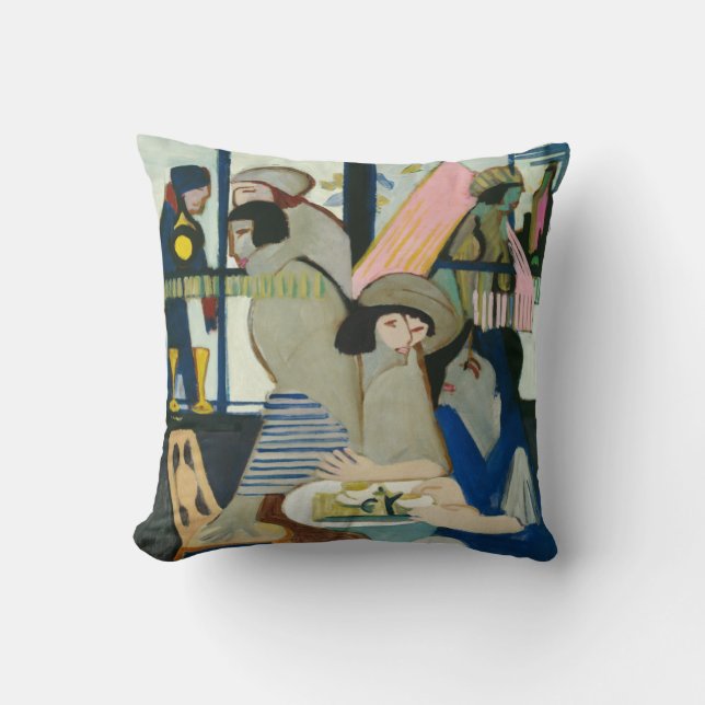 Cafe by Ernst Ludwig Kirchner Throw Pillow (Front)