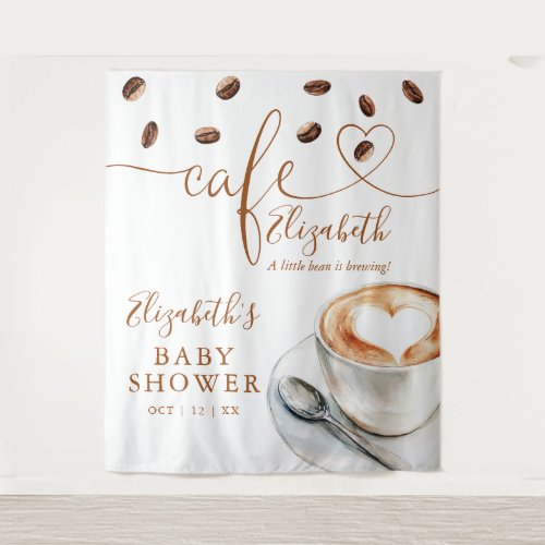 Cafe Coffee Brewing Baby Shower Photo Backdrop