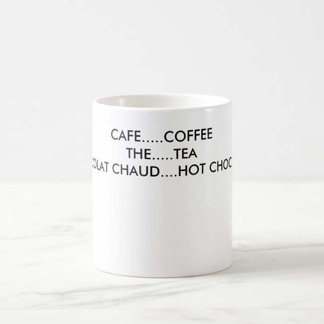 CAFE........COFFEETHE.......TEACHOCOLAT CHAUD..... COFFEE MUG (Center)