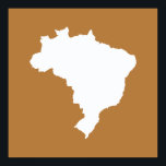 Café Com Leite Festive Brazil at Emporio Moffa Poster<br><div class="desc">Brazil map outline in white with contrasting colors in Emporio Moffa's Festive Brazil palette inspired by the national flag,  carnival and the coffee industry.</div>