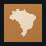 Café Com Leite Festive Brazil at Emporio Moffa Wood Wall Art<br><div class="desc">Brazil map outline in white with contrasting colors in Emporio Moffa's Festive Brazil palette inspired by the national flag,  carnival and coffee industry.</div>