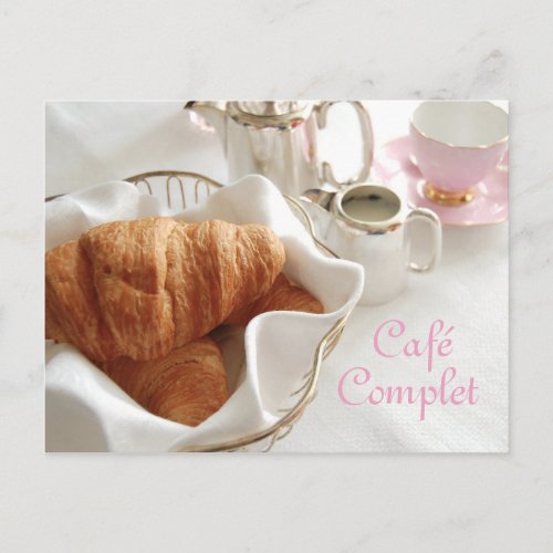 Caf Complet Continental Breakfast Postcard