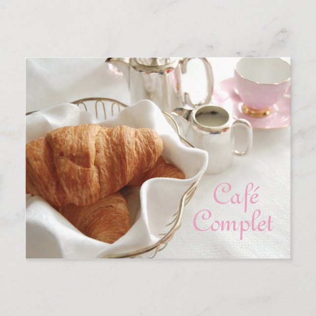 Café Complet, Continental Breakfast Postcard (Front)