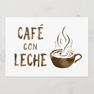 cafe con leche bokeh invitation