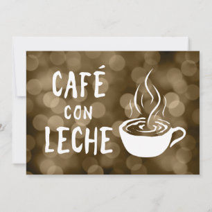cafe con leche bokeh invitation