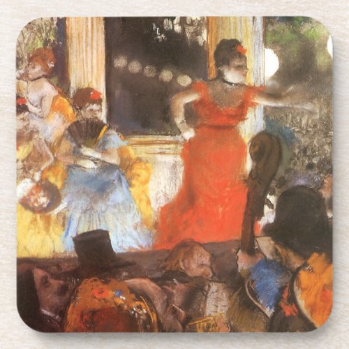 Cafe Concert at Les Ambassadeurs by Edgar Degas Beverage Coaster