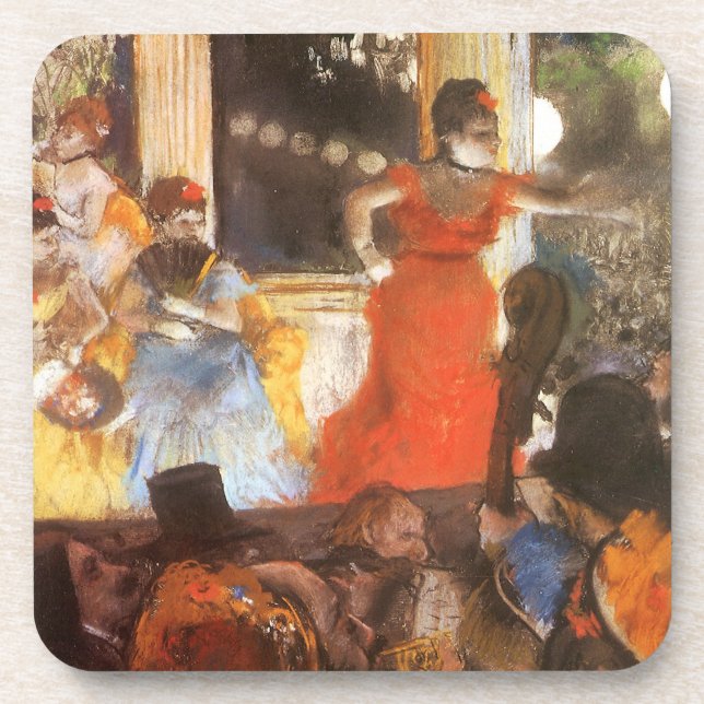 Cafe Concert at Les Ambassadeurs by Edgar Degas Beverage Coaster (Front)