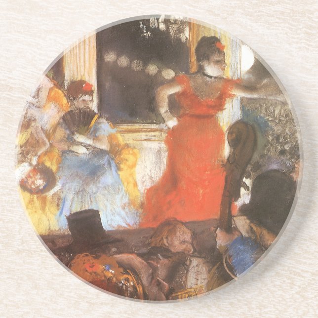Cafe Concert at Les Ambassadeurs by Edgar Degas Drink Coaster (Front)