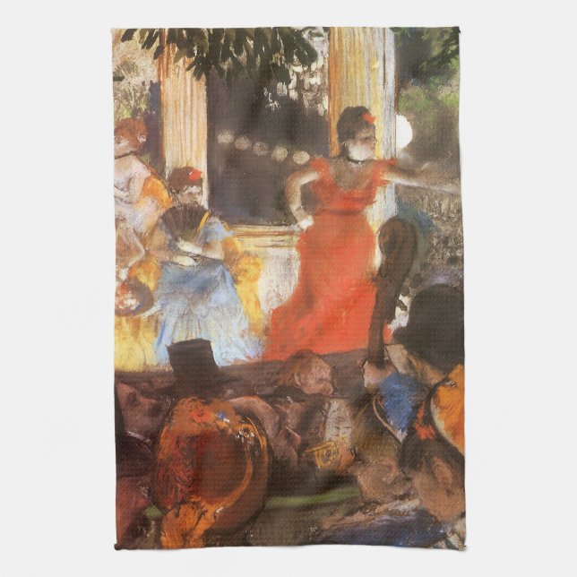 Cafe Concert at Les Ambassadeurs by Edgar Degas Kitchen Towel (Vertical)