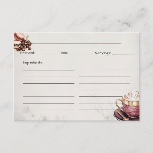 Café Crémeux Basic Recipe Card (Front)