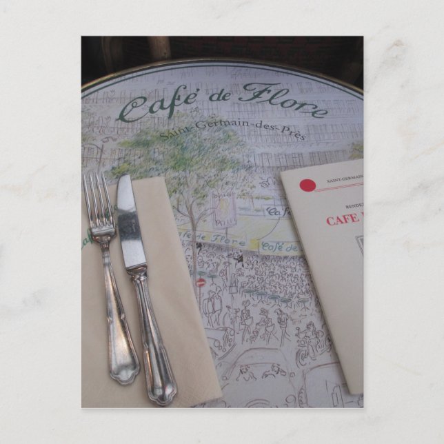 Cafe de Flore, Paris, France - Place Setting, Menu (Front)