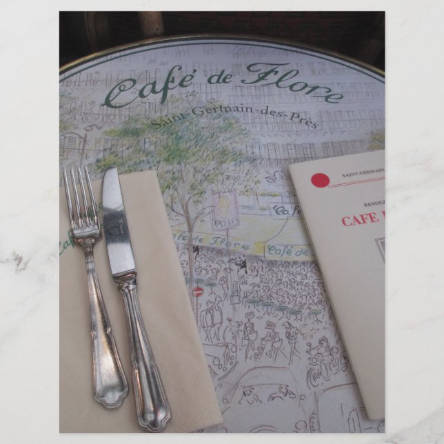 Cafe de Flore, Paris, France - Place Setting, Menu (Front)