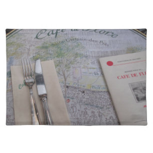 Cafe de Flore, Paris, France - Place Setting, Menu Placemat