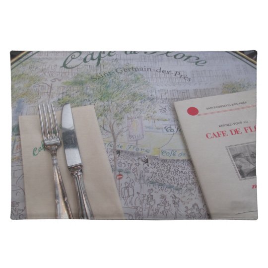 Cafe de Flore, Paris, France - Place Setting, Menu Placemat | Zazzle