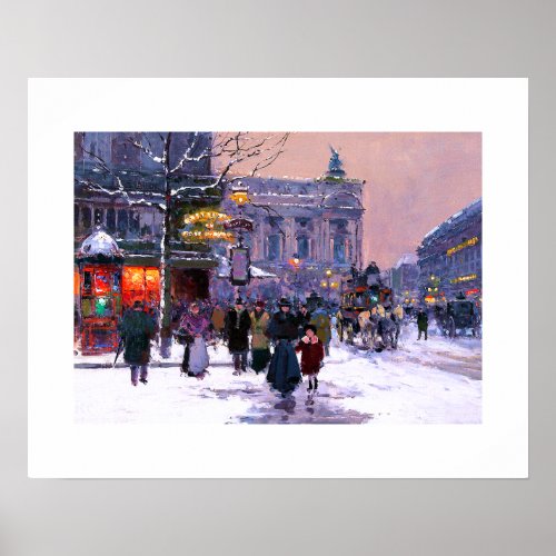 Cafe de la Paix OperaWinter Fine Art Print