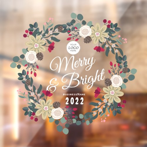 Cafe decals Merry and bright  Window Cling