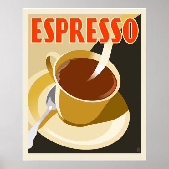  Cafe  Deco Espresso Poster  Zazzle com