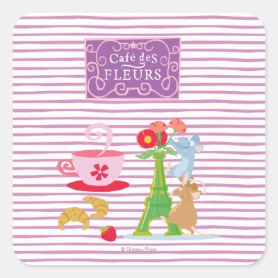 Cafe des fleurs square sticker