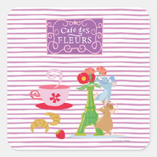 Cafe des fleurs square sticker