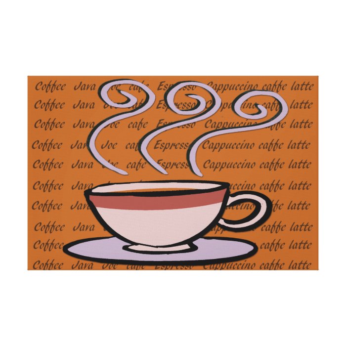 Café   diseño en colores pastel de la taza lona envuelta para galerias de