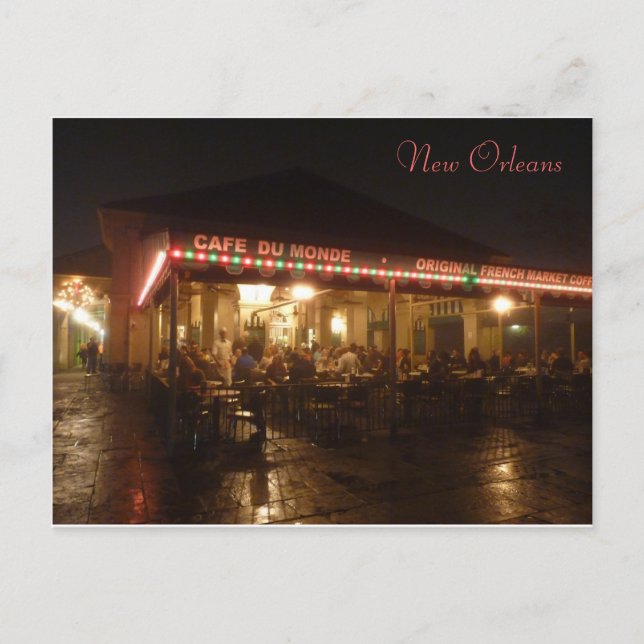 "Cafe du Monde", New Orleans, Louisiana, USA Postcard (Front)