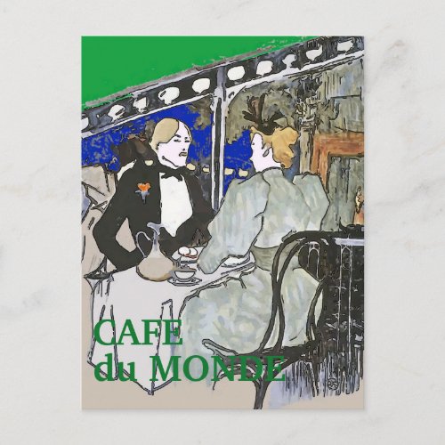 Cafe Du Monde Vintage Style Postcard