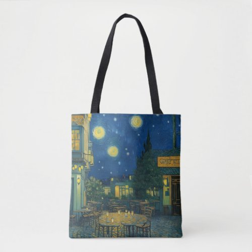 Caf en Noche Estrellano Tranquility Tote Bag