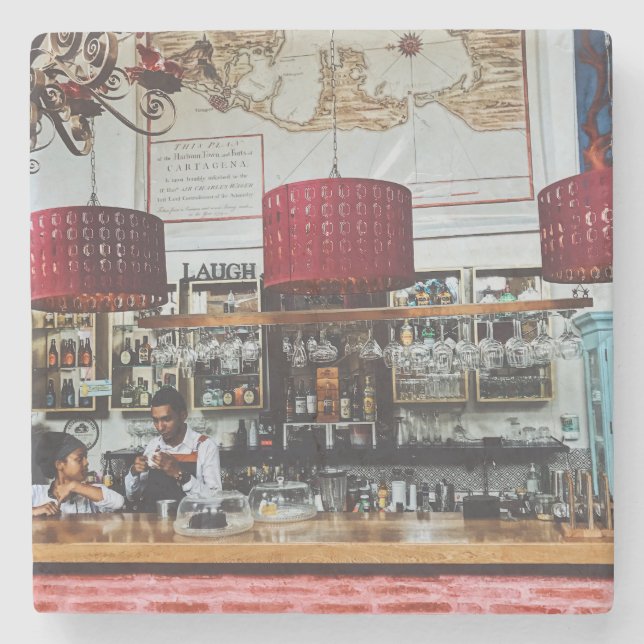 Cafe Explorer Stone Coaster (Front)