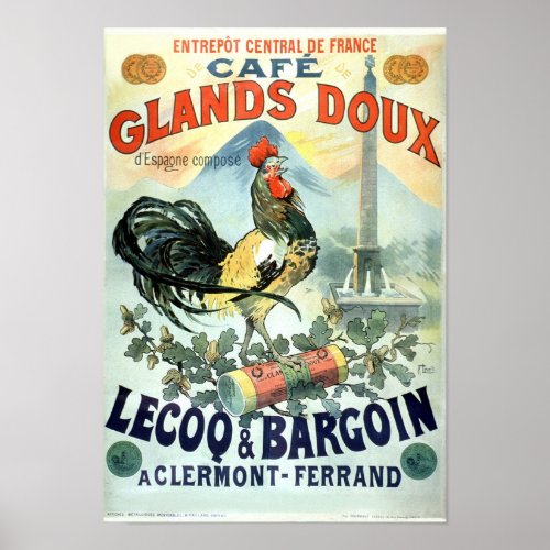 Cafe Glands Doux Vintage French Advertising Poster