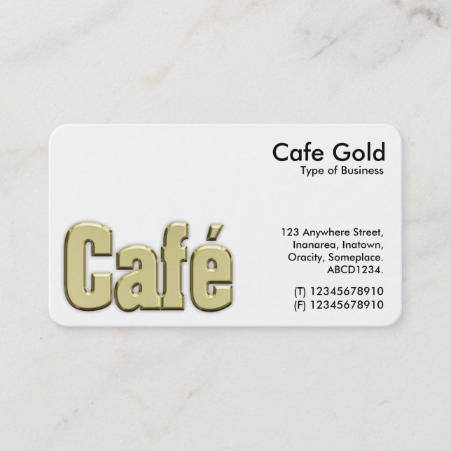 Cafe Gold Symbol/Logo Business Card (Front)