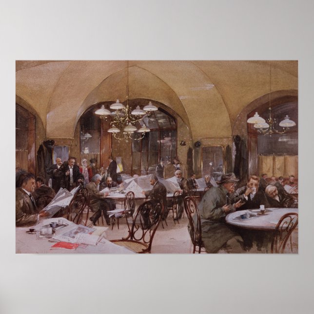 Cafe Griensteidl, Vienna, 1890 Poster (Front)